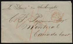1870 (May 17), Montevideo, Uruguay, to Montreal, stampless cover, ...