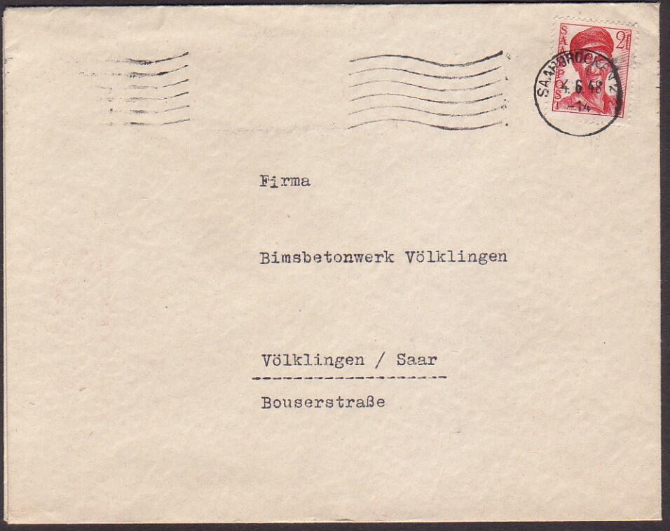 2 Fr. Arbeiter 1948 einzeln auf Drucksachen-Umschlag mit Masch.Stpl. ...