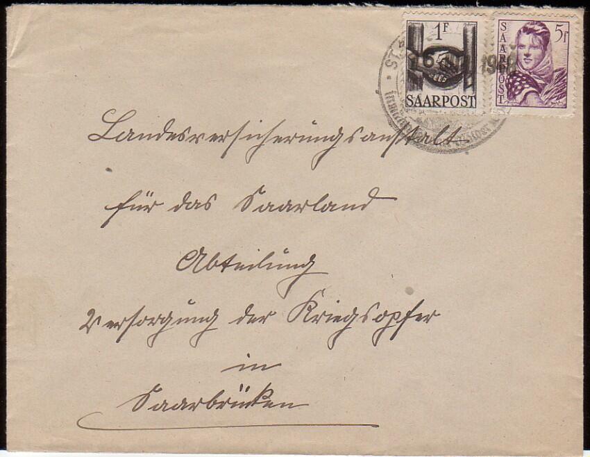 '16.JUL.1948', schwarzer L1 als Entwerter auf Brief mit 1 und 5 Fr. ...