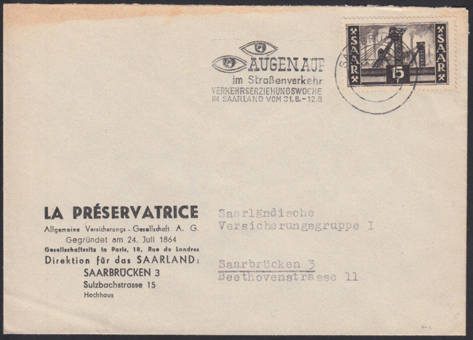 'AUGEN AUF im Straßenverkehr / ...', klarer Maschinenstempel (SHB 33 ...