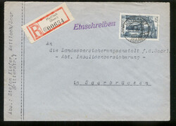 50 Fr. Mettlach einzeln auf portor. Ebf. METTLACH (SAAR) / 15.3.50 ...