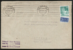 BREMEN 5 / 1.12.48, Bandstempel auf Ortsbrief mit 10 Pf. Bauten ...