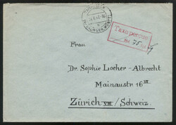 TAILFINGEN (Kr BALINGEN, WÜRTT) / 14.6.47, roter R2 'Taxe percue / . ...