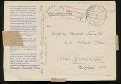 SCHRAMBERG-SULGEN / 30.9.47, viol. R2 'Gebühr bezahlt / Rpf' und ...