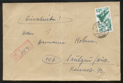 (14b) Sulz (Neckar), roter R-Stempel auf Ebf. mit 84 Pf. vom 26.1 ...