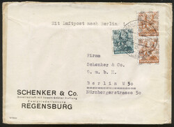 FRANKFURT / 28.8.48, Luftpostbrief 41 - 50 g. (63 DPf.) mit 16 und 2 ...