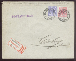 MAGDEBURG 3 / 13.1.90, Postauftrag mit 10 und 20 Pf. Adler jeweils in ...