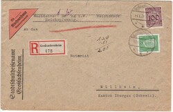 GROSSSACHSENHEIM / 17.1.29, Auslands-NN-Ebf. in die CH (Bf. 25, E 30, ...