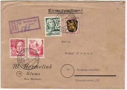 (14b) Neuhausen (b Urach), klarer viol. R-Stempel auf Ebf. mit 3 Pf. ...