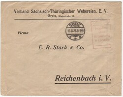 GREIZ / 29.8.23, Vordruck-Drucksache mit rotem R6 ' ______M / ...