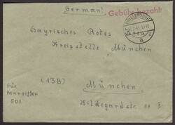 FRIELENDORF / 18.2.46, großer roter L1 'Gebühr bezahlt' klar auf ...