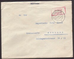 ICHENHAUSEN / 28.2.46, roter R2 'Gebühr bezahlt' auf ...