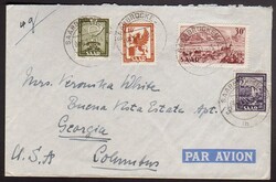 SAARBRÜCKEN 3 / 4.6.51, Luftpostbrief in die USA (Zone 3, 4 gr., ...