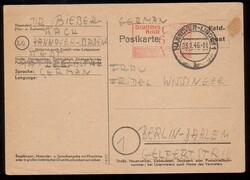 RPD Hannover, Feldpostformblatt mit 'Postkarte' halbfett, 24 mm, mit ...