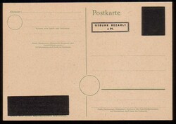 OPD Tübingen, 'GEBÜHR BEZAHLT / 6 Pf.', Aufdruck im Rechteck auf ...