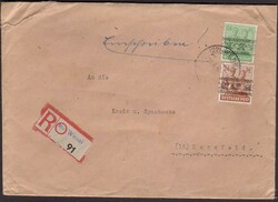 WESEL / 29.6.48, Doppel-Ebf. portorichtig mit 24 und 84 Pf. Band, ...