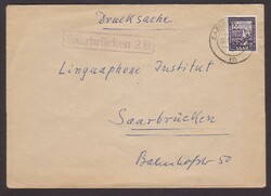 'Saarbrücken 2 B', viol. R1 als innerörtliche Poststelle (II) auf ...