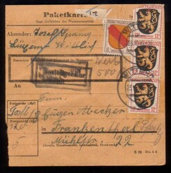 WITTLICH / 23.10.46, Wertpaketkarte mit bez. Zustellgebühr, mit vs. ...