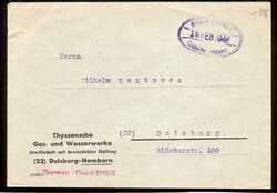 Duisburg-Hamborn I / Gebühr bezahlt / 26. FEB 1946, viol. ...