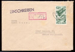 (14b) Reutlingen 1, roter R-Stempel auf Brief mit 84 Pf. I vom 3.11 ...
