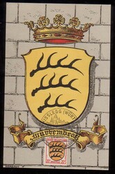 20 Pf. Wappen Württemberg auf farbiger Maximumkarte 'Wurtemberg' mit ...