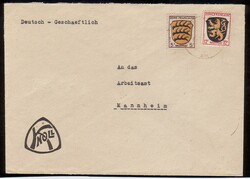 LUDWIGSHAFEN (RHEIN) 1 / aw, schwacher Steg-K1 mit unlesbarem Datum ...