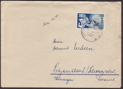 25 Fr. Europarat einzeln auf portor. Fernbrief mit K2 KÖLLERBACH / ...