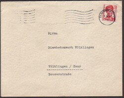 2 Fr. Arbeiter 1948 einzeln auf Drucksachen-Umschlag mit Masch.Stpl. ...