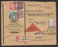 NEUSTADT (SCHWARZW) / 16.12.25, Auslands-NN-Ebf. in die CH, portor. ...