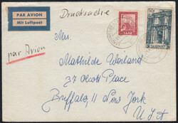 50 Fr. Saar III mit 1 Fr. Saar IV auf Übersee-Luftpost-Drucksache in ...