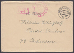 BESTWIG (SAUERLAND) / 21.5.46, roter R2 'Gebühr bezahlt' und rotes ...
