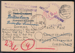 '6 Rpf. bezahlt', GA brit. Zone mit Ausg.-Dienstsiegel 'Bestwig / ...