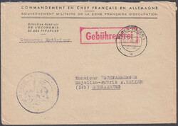 BADEN-BADEN 1 / 15.11.46, Vordruck-Dienstbrief vom 'Comm. en Chef ...