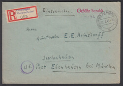 CREGLINGEN (KR MERGENTHEIM) / 22.2.46, roter L1 'Gebühr bezahlt' auf ...