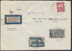 VÖLKLINGEN (SAAR) / 16.3.51, Luftpostbrief in die USA (Zone 3, 8 gr. ...