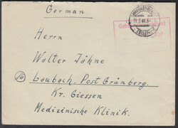 FRANKENBERG (EDER) / 21.2.46, roter R4 'Gebühr vereinnahmt / ...