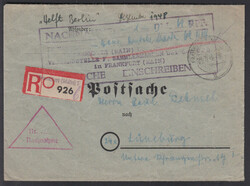 FRANKFURT (MAIN) 7 / 22.7.48, Einschreiben-Nachnahme-Postsache der ...