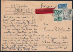 SELTERS (WESTERW) / 6.8.49, Ortswerbestempel auf portor. Postkarte ...