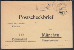 LINDAU (BODENSEE) 1 / 28.4.47, Stegstempel auf Postscheckbrief nach ...