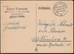 ISNY (WÜRTT) / 8.5.47, Postkarte mit rotem Setzkastenstempel mit ...