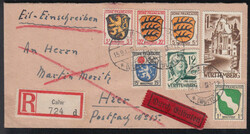 CALW / 15.9.47, Orts-Eil-Ebf. portorichtig mit 1.56 RM, mit 1, 3, 5, ...