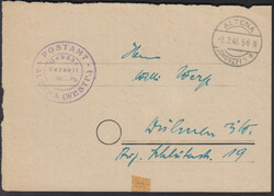 POSTAMT ALTENA (WESTF.) / Gebühr bezahlt / ...RM....Pfg.', viol. K2 ...