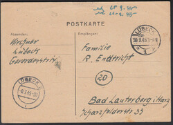 RPD Hamburg, Formblatt 'POSTKARTE' ohne Druckvermerk, mit ...