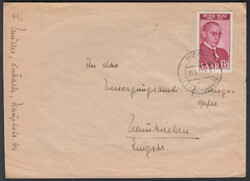 15 Fr. Peter Wust einzeln auf Brief BUBACH / über / LEBACH (SAAR) / ...
