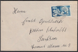 25 Fr. Europarat einzeln auf portor. Brief nach Sachsen mit K2 ...