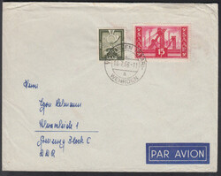 VÖLKLINGEN (SAAR) - WEHRDEN / 18.7.56, portor. Luftpostbrief in die ...