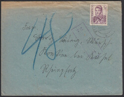 ELVERSBERG (SAAR) / 24.12.48, 5 Fr. Saar III auf oben leicht ...