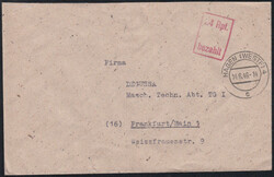 HAGEN 4 / 14.6.46, roter Hochrechteck-R2 '24 Rpf. / / bezahlt' ...