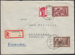 Volkshilfe 1950, 50 Fr. (Zähnung unten knapp) zusammen mit 8 Fr. ...