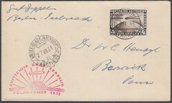 Polarfahrt 1931, Marke zu 4 Mark mit Steg-K1 BERLIN-STAAKEN / 25.7.31 ...